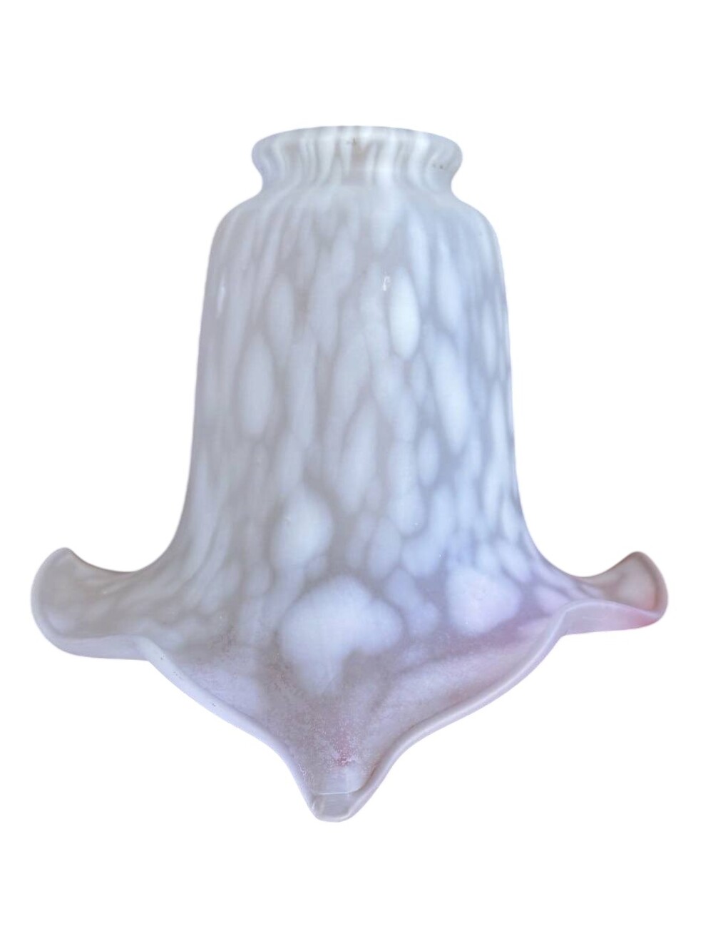 Vintage Calla Lily Shaped Glass Ruffled Edge Lamp Shade